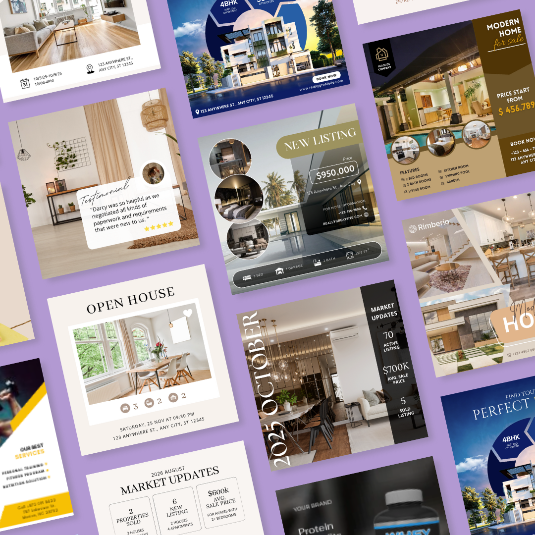 Real Estate Brand with 150+ Custom Social Media Templates